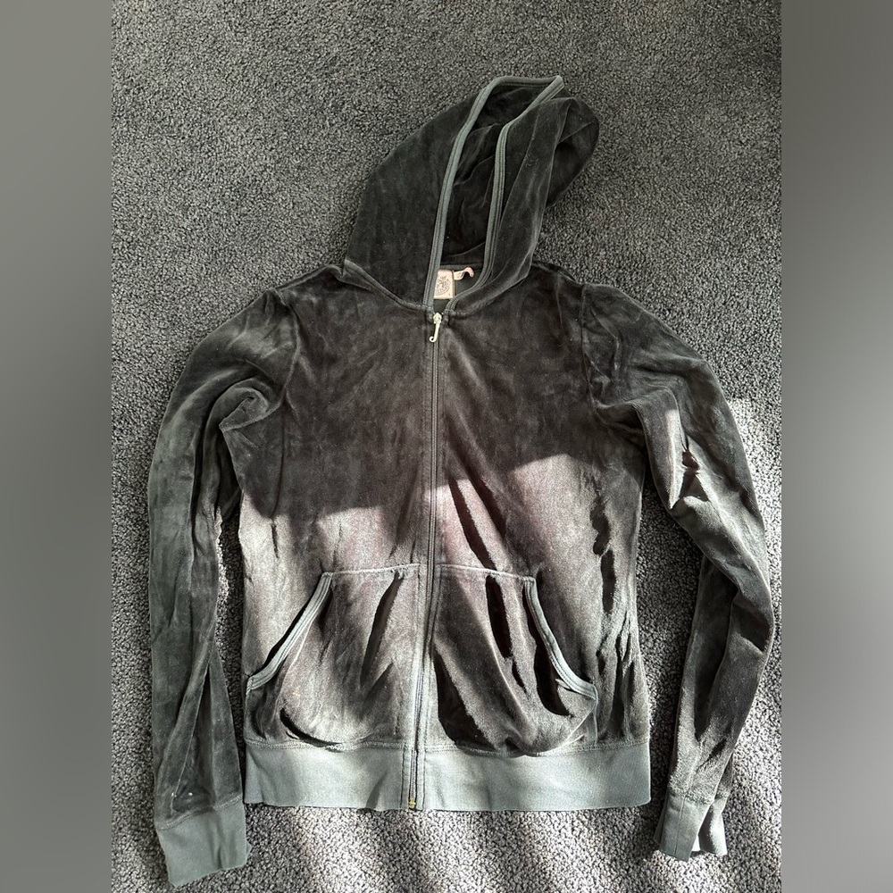 Juicy couture black hoodie velvet tracksuit sweatshirt.